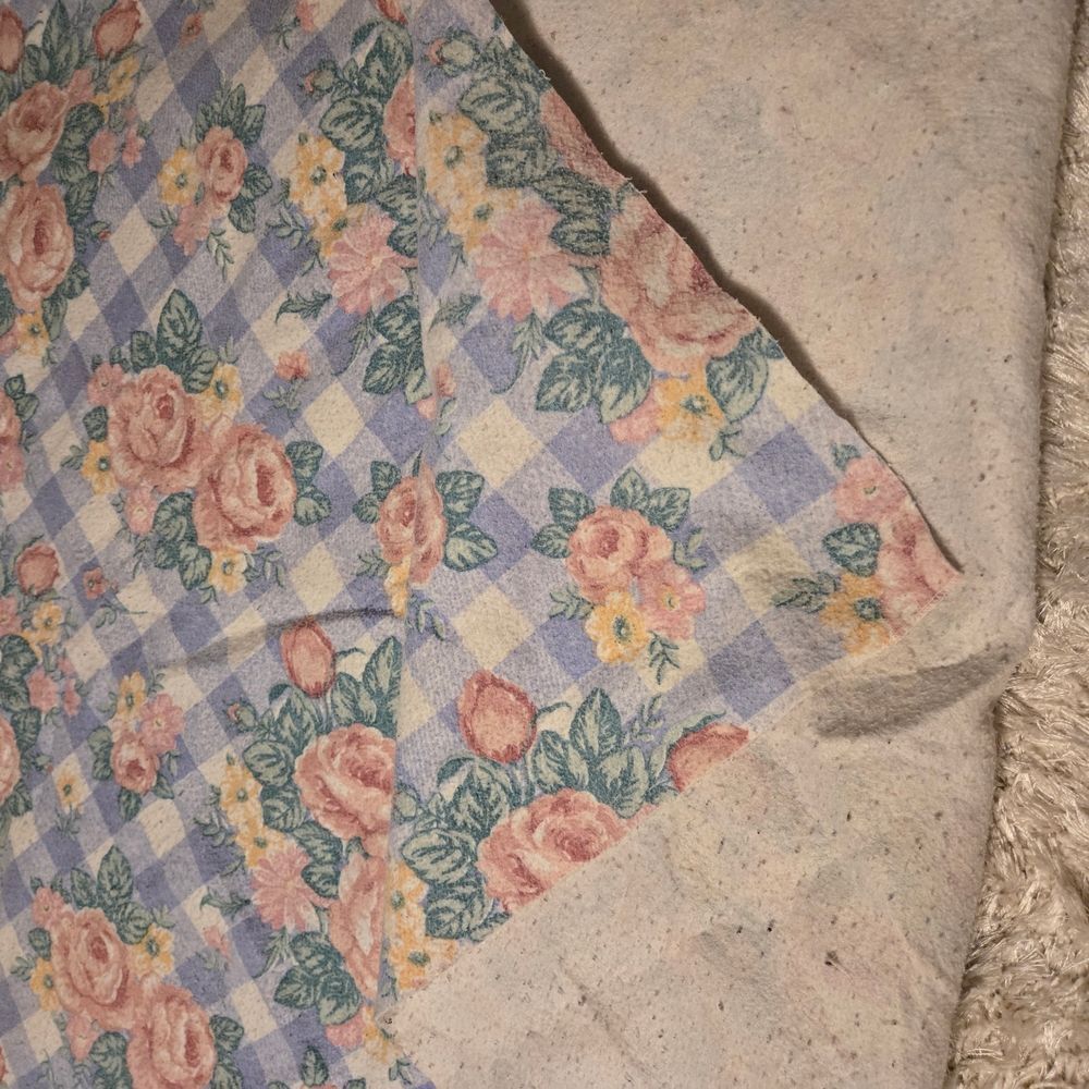 Floral Checkered Bedding Blanket Vintage Fashion Print Size home bed retro - Picture 7 of 15